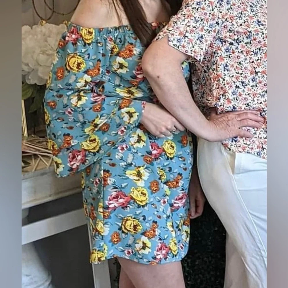 {Xhilaration} offshoulder  dress floral print Women's size M - Picture 9 of 9